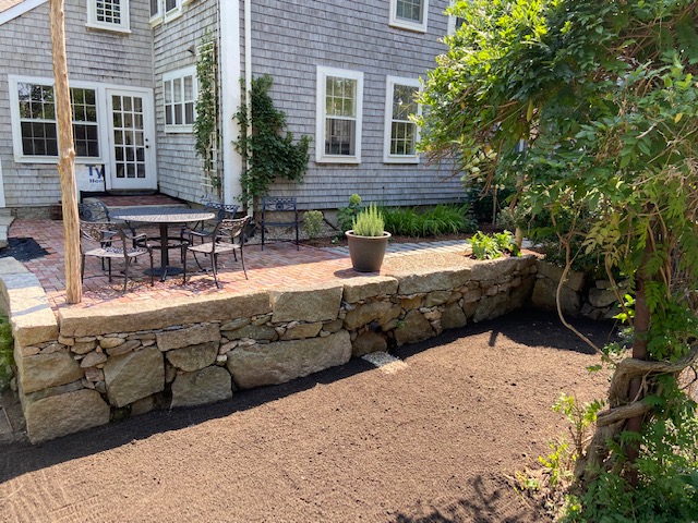 Custom built New England stone wall